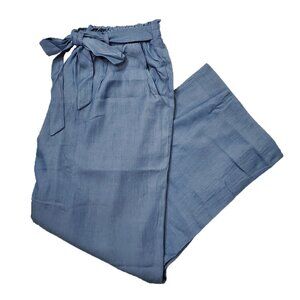 NEW LuLaRoe Denim Chambray Light Blue NWT Pants Drawstring Paper Bag Dianne